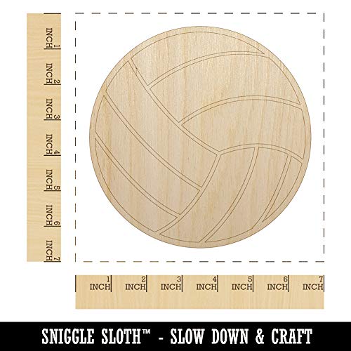 Volleyball Solid Unfinished Wood Shape Piece Cutout for DIY Craft Projects - 1/4 Inch Thick - 6.25 Inch Size Sniggle Sloth