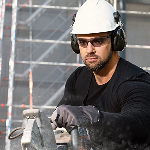 NoCry Lightweight Tinted Safety Glasses with UV 400 Protection, Anti Fog and Anti Scratch Coating and Grey Wrap Around Lenses; ANSI Z87.1 Certified NoCry