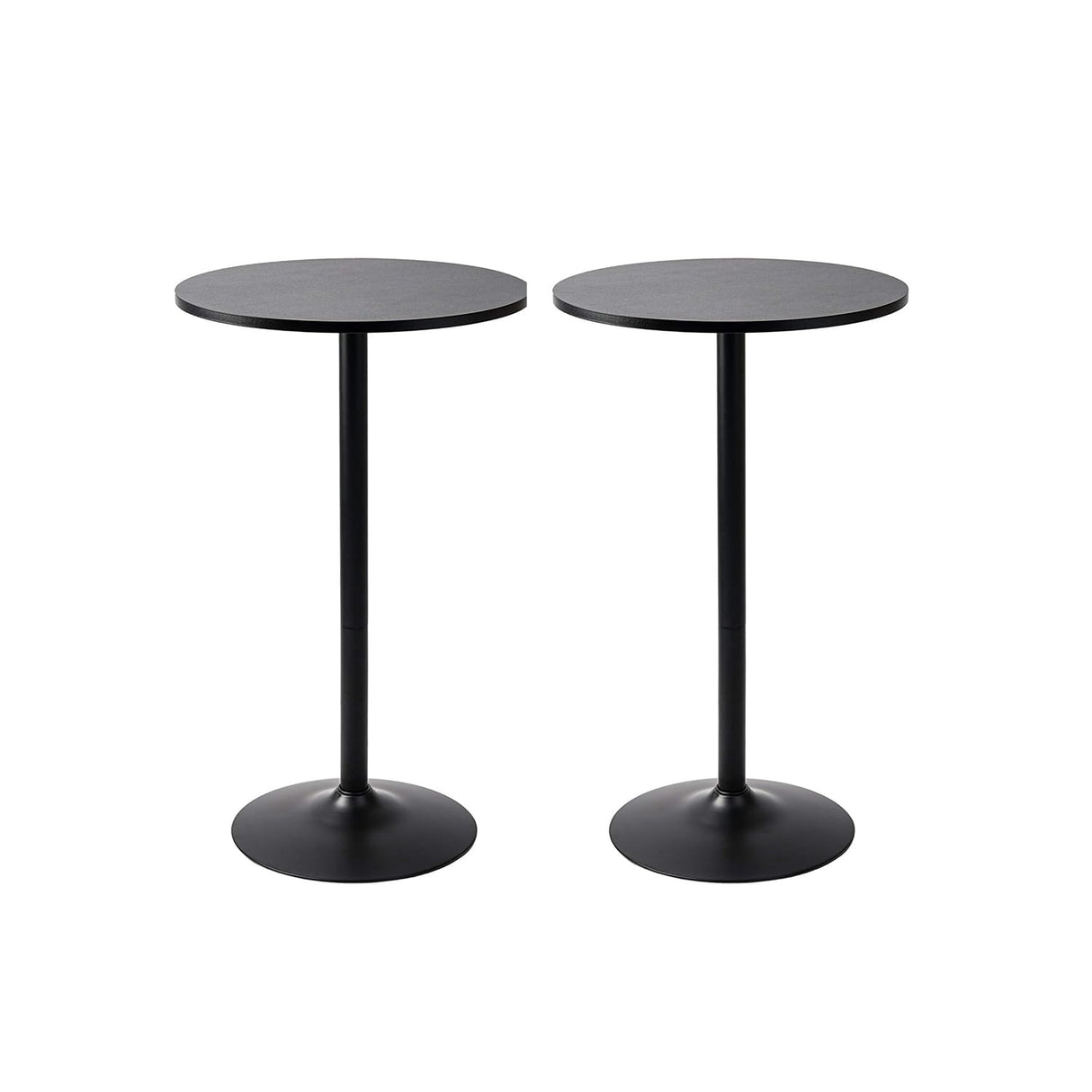 Pearington Santina 2 Pack Round Bar and Pub Table, Black Pearington