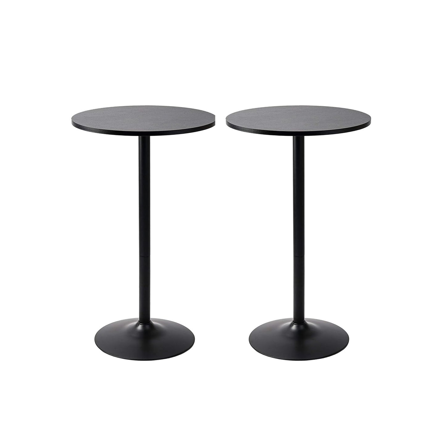 Pearington Santina 2 Pack Round Bar and Pub Table, Black - WoodArtSupply