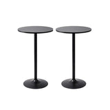 Pearington Santina 2 Pack Round Bar and Pub Table, Black Pearington