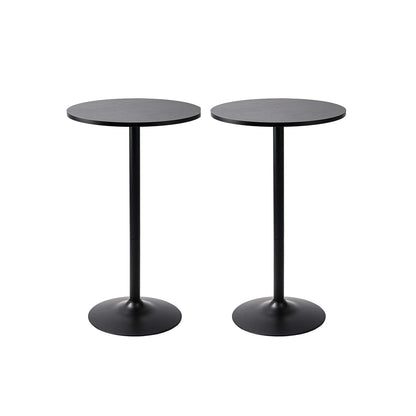 Pearington Santina 2 Pack Round Bar and Pub Table, Black - WoodArtSupply