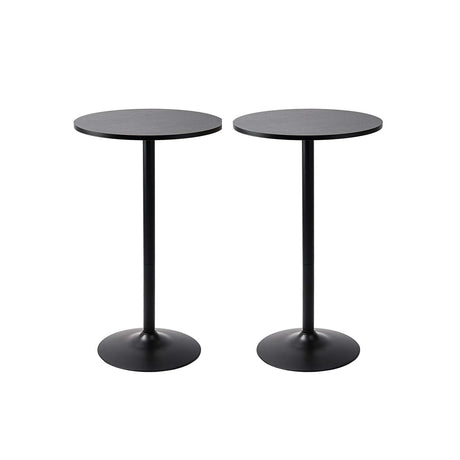 Pearington Santina 2 Pack Round Bar and Pub Table, Black Pearington