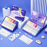 Bundle of Arrtx Acrylic Paint Pens for Rock Painting, 60 PCS Extra Brush Tip, Water Based Paint Markers for Stone, Glass, Easter Egg, Wood and Fabric Arrtx