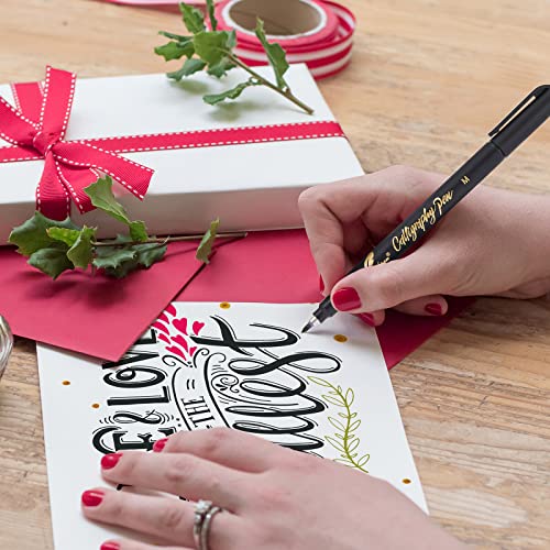 GETHPEN Calligraphy Pens,Hand Lettering Pens, Calligraphy Brush Pen set for Beginners Writing, Sketching, Scrapbooking, Journaling, Soft and Fine GETHPEN