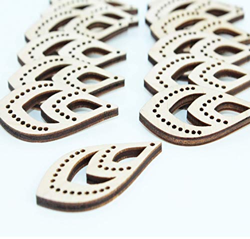 ALL SIZES BULK (12pc to 100pc) Unfinished Wood Laser Cutouts Teardrop Dangle Earring Jewelry Blanks Shape Crafts Made in Texas Texan Wood Crafts