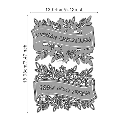 DzIxY Christmas English Word lace Metal Cutting Dies for Card Making Kit Embossing Paper Die Cuts Scrapbook Machine Stencils Storage Pockets Supplies DzIxY