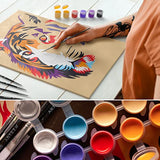 ARTEZA Paint by Numbers Kit, 12x16 Inches, 21 Pieces, Tiger Canvas Painting Kit, Canvas Panel, 12 Acrylic Paint Pots, 5 Paintbrushes, Art Supplies ARTEZA