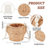 WEBEEDY Basket Weaving Kits DIY Mini Rattan Bucket Bag Handwoven Cross Body Straw Shoulder Bag for Women Girls Beach Travel Shopping Trip WEBEEDY