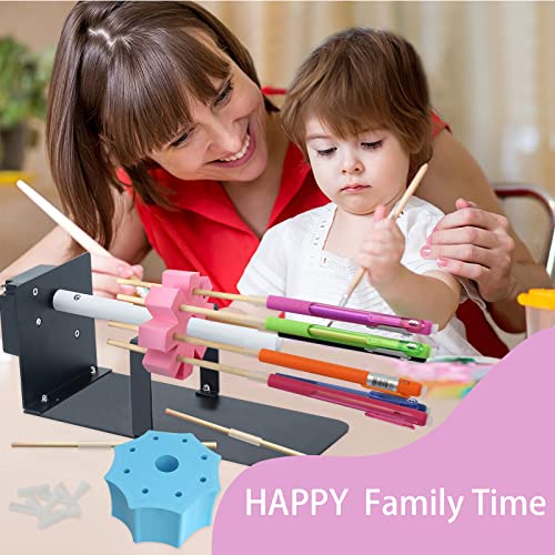 Epoxy Glitter Pen Turner Attachment, 6Pcs Epoxy Pen Adapter for Tumbler Turner 3/4" PVC Pipe with 24 Dowels, 24 Sleeves and 24 Plugs, Epoxy Cup Openfly