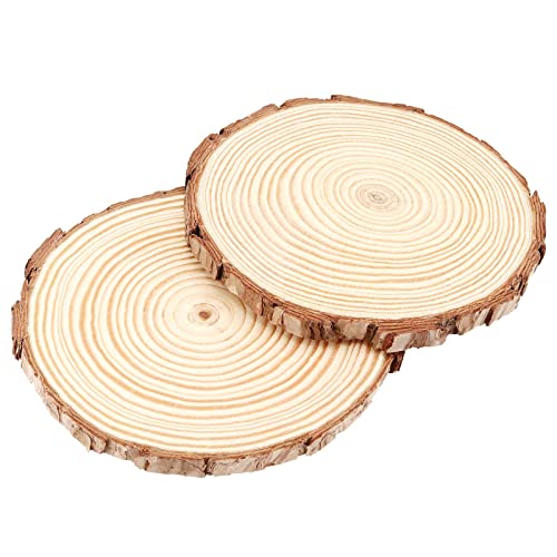 TAICHEUT 100PCS 3.5-4 Inch Natural Wood Slices, Unfinished Wood Slices Wooden Bark Slices Log Circles for Painting, Coasters, Ornaments and Craft TAICHEUT