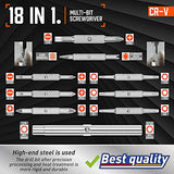 Amartisan 18-in-1 Multi-bit Screwdriver Set Tool All in One, Portable Multi-Purpose Screwdriver, Slotted/Philips/Pozi/Torx/Square,Nut Driver Amartisan