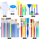 BigOtters Painting Brushes, 45PCS Kids All Purpose Paint Supplies Include Paint Cups with Lids Palette Tray Multi Sizes Paint Brush Set for Kids BigOtters
