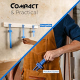 Procision Woodworking Ruler, Set of 3 (12, 8, 6 Inch), Precise Woodworking Pocket Ruler with Extra Wide 2" Sliding Attachment, Slide Rule T-Type Eleon