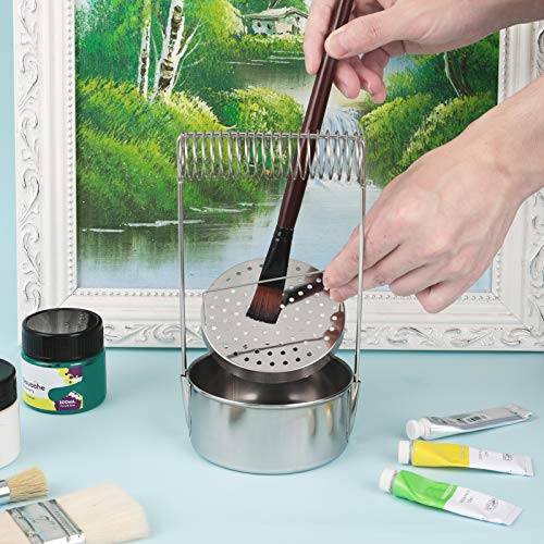 MyLifeUNIT Portable Artist Brush Washer, Paint Brush Cleaner with Wash Tank & Removable Screen MyLifeUNIT
