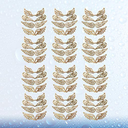 Amosfun Wood Slices Angel Wings Cutouts Craft DIY Ornaments for Birthday Christams Crafts Accessories 80pcs - WoodArtSupply