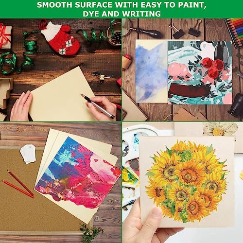 20PCS Basswood Sheets 12x12 Inch Unfinished Square Wood Pieces for Crafting 3mm Plywood Board 1/8" Thin Wooden Sheets Wood Slices Natural Wood Planks APACALI