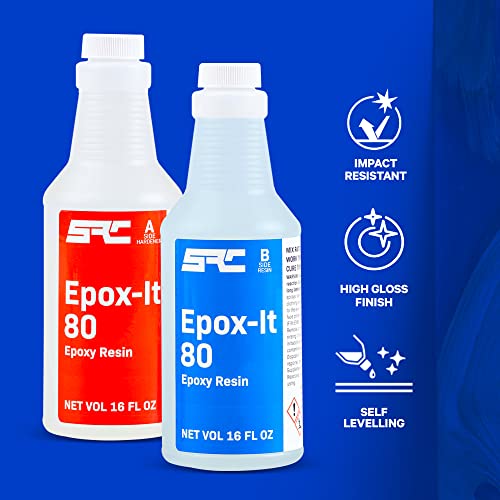 Specialty Resin & Chemical Epox-It 80 (32 oz)|Clear Resin Kit for Beginners & Experts|Clear Epoxy Coating for BarTop, Countertop, Tabletop|Crystal Epox-It