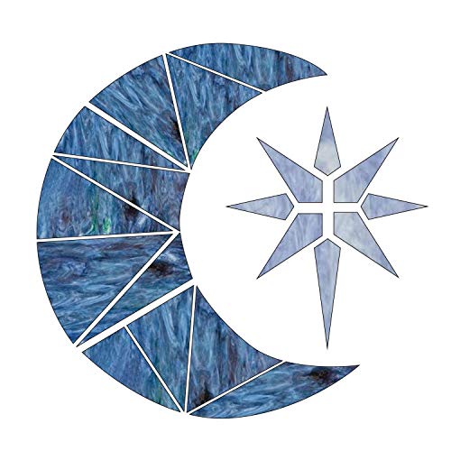 Moon and Star Pre-Cut Stained Glass Kit - WoodArtSupply