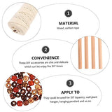 EXCEART 2 Sets Tapestry DIY Accessories Macrame Kit Plant Unfinished Wood Circles Macrame Making Kit Cotton Cord Kit DIY Wall Hanging Craft Cotton EXCEART