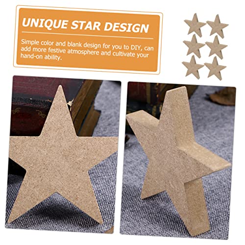 Abaodam 12 Pcs Wooden Star Ornament Unfinished Wood Star Cutouts Blank Star Cutout Farmhouse Xmas Table Blocks Christmas Wooden Craft Christmas Decor Abaodam