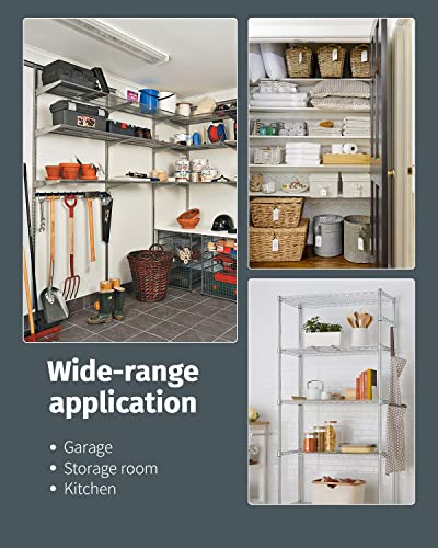 FDW 18x48x82 inch Wire Shelving Unit with Wheels Steel 6 Tier Heavy Duty Layer Rack Storage Metal Shelf Garage Organizer Wire Rack Shelving FDW