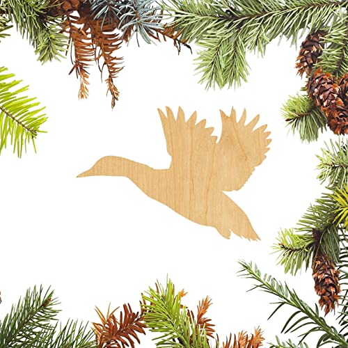 4" Duck 2 Laser Cut Out Wood Shape Craft Supply Unfinished Ornament for Painting DIY Craft Projects Woodcraft Cutout 1/4 Inch Thickness Rubstamper