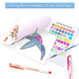 Shuttle Art Gel Pens, 130 Colors Gel Pen with 1 Coloring Book in Travel Case for Adults Coloring Books Drawing Crafts Scrapbooking Journaling Shuttle Art