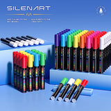 SILENART Red Chalk Markers 2 Pack - Red Dry Erase Markers Pen - Liquid Chalk Markers for Chalkboard, Window, Glass, Mirror, Blackboard - 3-6mm SILENART