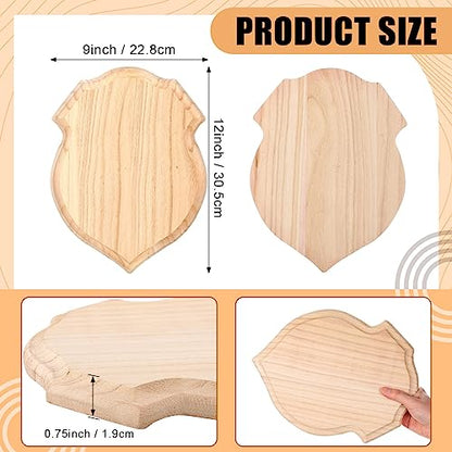 Kigley 6 Pcs Unfinished Wood Plaque Wooden Shield Plaque Wood Sign for Crafts Carving Crafting, Wood Planks Wood Boards for Burning Projects Wood