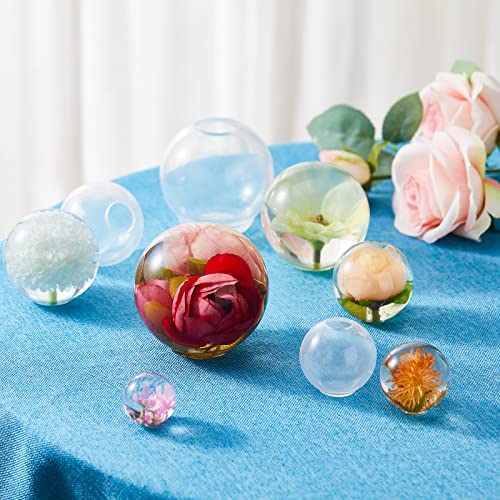 12Pcs Transparent Resin Molds Silicone Set, Clear Silicone Molds for Epoxy Resin Include Seamless Sphere ,Deep Cube Resin Molds Silicone,Molds for Loyohep