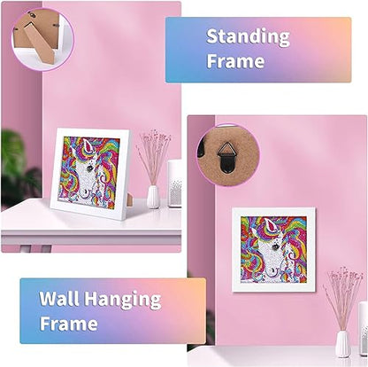 5D Diamond Painting Kits for Kids, Diamond Painting Kits Animals with Wooden Frame, Horse Diamond Painting Kits for Beginners, Girls, Adults, DIY