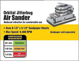 Jitterbug Random Orbital Air Palm Sander, 8", Industrial Duty, Pneumatic Finish Sander Tool, 8,000 RPM EMAX