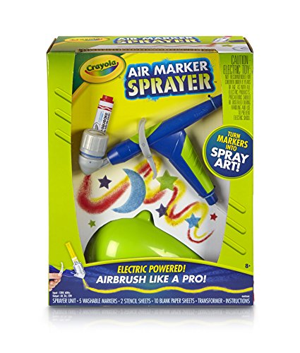 Crayola Air Marker Sprayer Airbrush Kit, Gift for Kids Age 8, 9, 10 - WoodArtSupply