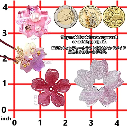 Funshowcase Cute Sakura Cherry Flower Silicone Mold Trays for Crafting, Resin Epoxy, Soap, Jewelry Making 4 in Set Bundle FUNSHOWCASE