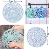 Mandala Coaster Resin Molds 2pcs Large Silicone Coaster Molds for Hollow Flower Tray Epoxy 3D Geode Design Shiny Molds for Home Decoration Coaster XXKJSZJQ