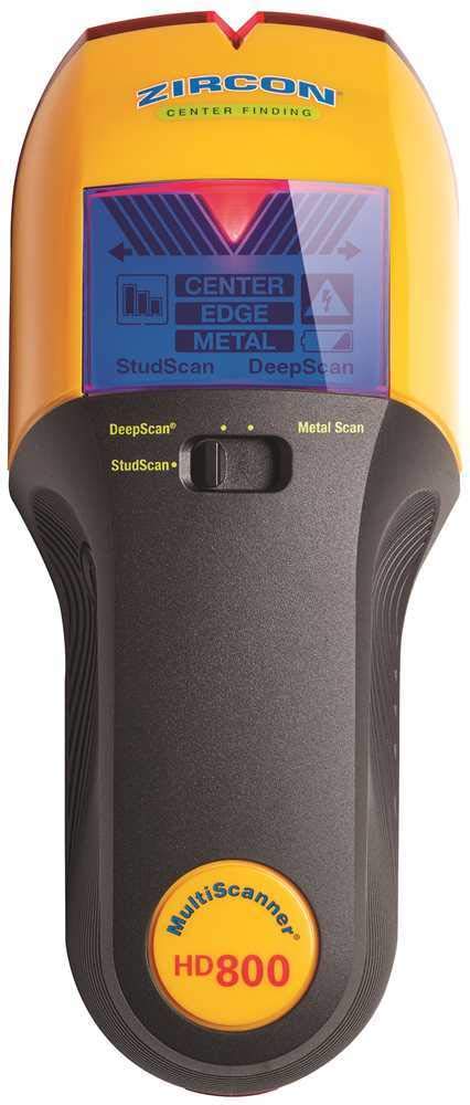 Zircon HD800 9 Volt 4-Mode Multiscanner for Finding Studs, Live Wire, or Metal w/ Backlit Display (Battery Not Included, Tool Only) - WoodArtSupply