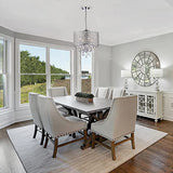 Edvivi Marya 4-Lights Chrome Round Crystal Chandelier Ceiling Fixture | Beaded Drum Shade Edvivi