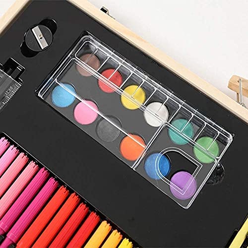 85 Piece Deluxe Wooden Art Supplies, Art Kit with Easel and