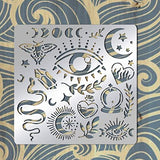 BENECREAT Witchcraft Theme Stencils 6x6 Inch The Devil's Eye Snake Moon Stainless Steel Stencil for Drawings and Woodburning, Engraving and BENECREAT