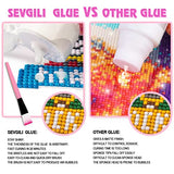 sevgili Diamond Painting Sealer Kits 240ML with Brushes, Diamond Art Sealer Puzzle Glue Diamond Painting Accessories and Tools,Diamond Painting Kits sevgili