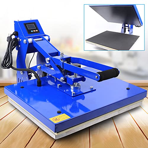 Heat Press Machine, 16" x 20" Manual Magnetic Semi-Automatic Heat Press Machine, Clamshell Vertical Version Auto Open Heat Printing Presses Transfer TBVECHI