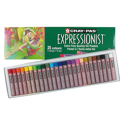 SAKURA Cray-Pas Expressionist Oil Pastel Set - Soft Oil Pastels for Artists - 25 Colors