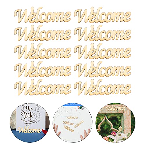 BESPORTBLE Front Door Garland 30pcs Welcome Wood Letters Unfinished Wood Sign Large Letter Cutouts Wooden Decoration for Home Porch Sign Wedding BESPORTBLE