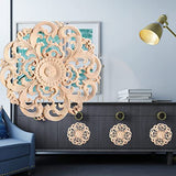 Beoot Wooden Carved Onlay Appliques Wood Carving Decal Unpainted Furniture Bed Door Cabinet Decor (15x15cm/5.91x5.91inch) Beoot