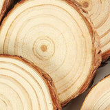 50 Pcs Natural Wood Slices 2.0-2.5 Inches, CertBuy Undrilled Round Wood Tree Slices, Craft Wooden Circles with Bark for Wedding Centerpiece, DIY CertBuy