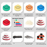 SPTA Mini Polishing Machine Buffer Rotary Polisher Auto Detailing Superpolish with 27Pcs Detail Polishing Pad Mix Size Kit Buffing Pad and SPTA