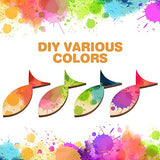 EXCEART 100 Pcs Fish Unfinished Wooden,Unfinished Wooden Fish Cutout,Fish Wood DIY Craft Cutout,Wooden Fish for Crafts,Fish Shapes Model for DIY EXCEART