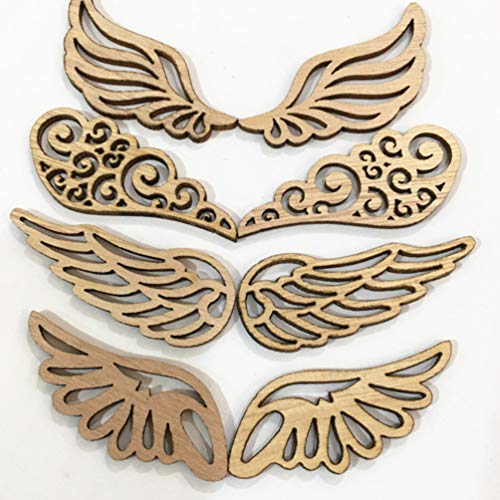 Amosfun Wood Slices Angel Wings Cutouts Craft DIY Ornaments for Birthday Christams Crafts Accessories 80pcs - WoodArtSupply