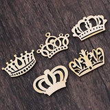 Samanter Crown Shape Wood Slices,Unfinished Wood DIY Craft 100pcs Samanter Lamantery